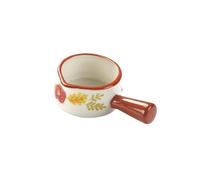 salsera de porcelana Platillo de cerámica pequeño for salsa de leche, pintado a mano en rojo, con asa, for salsa de carne estilo occidental salsera