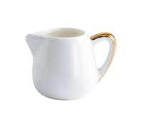 Salsera Jarra creativa de cerámica for café y leche con borde dorado asa for el hogar(Grande)