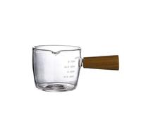 salsera Jarra de leche vidrio con mango madera simple, salsera doméstica escala Vajilla de cocina