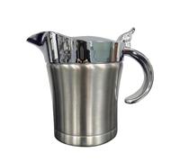 Salsera térmica de acero inoxidable, 450 ml, con tapa abatible, aislada, doble aislada, plateada, térmica, salsa, salsa, cena, restaurantes