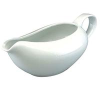 Salsera tradicional Glow - Elegante jarra de cerámica blanca de 500 ml para salsas de crema - Perfecto para mesa de comedor, restaurante, cafetería, Navidad, boda, cenas asadas, apto para lavavajillas