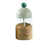 Salt and Pepper Dispenser, 250ml Transparent Salt Dispenser with Lid and Spoon, Multifunctional Easy Access Kitchen Cooking Gadgets for Sugar, and Condiments, 6.6x14cm