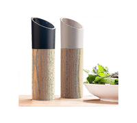 Salt And Pepper Mill Set with Tall Black And White Salt And Pepper Shakers with Adjustable Coarseness