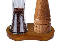 Salt and Pepper Mill Tray - Sal and Pepper Grinder Holder | Double Mill Rest/Work Surrface and Dining Table Protector | Counter Tray for Grinders Seasoning Bottles Double-Grid Pepper Mill Holder