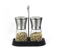 Salt and pepper shakers Molinillo de pimienta acero inoxidable, juego 2 molinillos sal y, molinillo premium