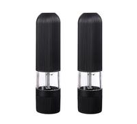 Salt and pepper shakers Molinillo de pimienta automático sal y condimentos eléctrico Condimento Grosor ajustable Herramienta molienda cocina for cocinar barbacoa(Black 2pcs)