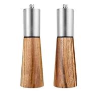 Salt and pepper shakers Molinillo de pimienta Juego molinillo sal y manual con base acero inoxidable ajustable Adecuado for cocina BBQ Picnic(2pcs Sets With Base)