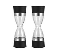 Salt and pepper shakers Molinillo de pimienta sal o - cocina manual 2 en 1 Forma reloj arena y doble especias Pimentero(2pcs)