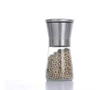 Salt and pepper shakers Molinillo de pimienta sal y especias acero inoxidable recargable Gadget cocina Pimentero grueso ajustable(Stainless Steel 01)