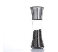Salt and pepper shakers Molinillo de pimienta sal y especias acero inoxidable recargable Gadget cocina Pimentero grueso ajustable(Stainless Steel 02)
