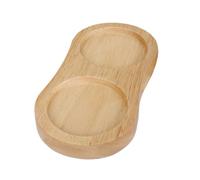 Salt and Pepper Tray 15 x 7,5 cm, doble rejilla de madera para pimentero, organizador para botellas, duradero Rubber Wood Kitchen Storage Tray