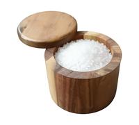 Salt Box Wooden Storage, Magnetic Kitchen Countertop Container Device, Seasoning Aid Tool with Sturdy Build, Comfortable Reliable Daily Use, Premium Quality Cooking Accessory 3.54x3.54x2.76 inches