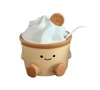 Salt Cellar - Cute Cartoon Ceramic Box With Lid And Spoon | Salt Container For Kitchen Home Dining Baking Cooking Condiment Tabletop Bar Bathroom Picnic Outdoor Camping | Tiny Footprint Špice Jar