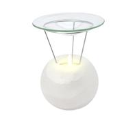 Salt Dreams - de Sal del Himalaya Cristal Lámpara Aromática Petite Ball White Line, Incluye Cuenco (Cristal y Metal