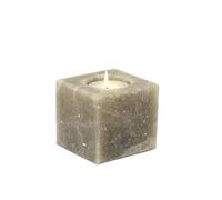 Salt Dreams de Sal del Himalaya Cristal portavelas Cubo, Grey Line, Cristales de Sal, Gris, 6 x 6 x 6 cm