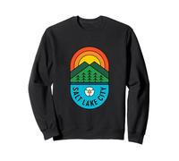 Salt Lake City Utah Minimalista Geométrico Senderismo Insignia Sudadera