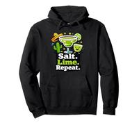Salt Lime Repeat Margarita Fiesta Beber Humor Sudadera con Capucha