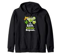 Salt Lime Repeat Margarita Fiesta Beber Humor Sudadera con Capucha