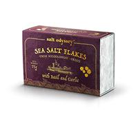 Salt Odyssey Escamas de Sal Marina de Albahaca y Ajo, Paquete de 3 x 75 g (Total: 225 g)