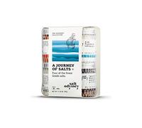 Salt Odyssey Set de Sales Griegas - 4 x 80 g | Sal marina natural | Sal marina con pimentón ahumado | Sal marina ahumada con madera de haya | Fleur de Sel