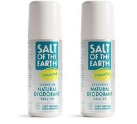 Salt of the Earth Desodorante Natural Roll On Sin Fragancia Para Hombre, Mujer y Niños - Protección Efectiva y Vegano - 75 ml (Paquete de 2)