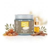 Salt Of the Earth, Natural Deodorant Balm by Vegan Long Lasting Protection Leaping Bunny, Amber & Sandalwood, 60g