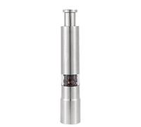 Salt Pepper Grinder - 15 cm, Stainless Steel Grinder, Portable Mill | Thumb Press Design, Labor Saving, Compact Travel Kitchen Gadget For Picnic, Camping, Travel, Home Cooking Use