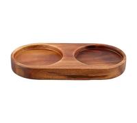 Salt & Pepper Mill Tray - 14,3 cm Protective Rest, elegante diseño de madera natural & Recessed Holder Design, Premium Quality Durable Durable Solid Timber & Smooth Base, for Grinders & Shakers