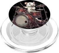Salta al escenario con esta rata blanca y tambores PopSockets PopGrip para MagSafe