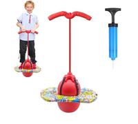 Saltador Niños, Pelota Saltarina Niños con Asa, Capacidad de Carga 100kg, Pogo Stick Adultos, para Entrenar el Equilibrio, Deporte y Fitness (Rojo)