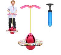Saltador Niños, Pelota Saltarina Niños con Asa, Capacidad de Carga 100kg, Pogo Stick Adultos, para Entrenar el Equilibrio, Deporte y Fitness (Rosa)