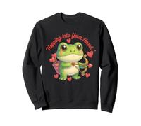 Saltando en tu corazón Rana Cupido Valentine Frog Love Sudadera