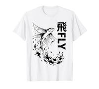 Saltando pez Volador Kanji Ocean Camiseta