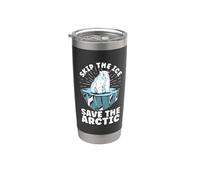 Saltar el hielo Salvar la propagación Conciencia Amantes Calentamiento global Vaso térmico de acero inoxidable de doble pared