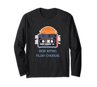 Saltar Introducción Jugar Coro Divertido Amante De La Música Pop Casete Retro Manga Larga