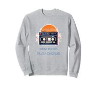 Saltar Introducción Jugar Coro Divertido Amante De La Música Pop Casete Retro Sudadera
