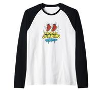 Saltar sobre los charcos por un día lleno de sonrisas Camiseta Manga Raglan