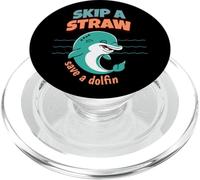 Saltar una Pajita Salva a los Delfines Día de la Tierra Proteger los océanos PopSockets PopGrip para MagSafe