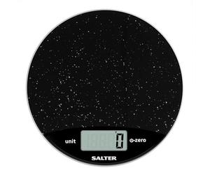Salter 1009 BKDR bascula de cocina con bol, balanza precision cocina digital, Acabado en mármol Escala electrónica circular de fácil lectura, recargable, Hasta 8 kg, Negro