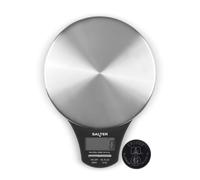 Salter 1035 SSBKDR Báscula electrónica de cocina- acero inoxidable, precisión de las lecturas hasta 5 kg, mide líquidos, con función "añadir y pesar", equipado con una pantalla fácil de leer, negro