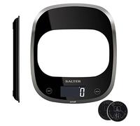 Salter 1050 BKDR Curve Báscula electrónica de cocina, máx. 5 kg, líquidos y fluidos, añadir y pesar, lectura fácil, báscula para la cocina, garantizada durante 15 años, pilas incluidas