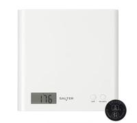 Salter 1066 WHDR15 Báscula De Cocina Digital, Pantalla LCD, Diseño Fino, Función ‘Añadir Y Pesar’, Fácil De Limpiar, Medir Alimentos Para Hornear Y Cocinar, Capacidad De 3 kg, Plástico, Blanco