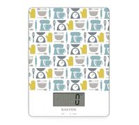 Salter 1102 GNBLDR Báscula Gadget Electrónica De Cocina Estampado De Objetos, Plataforma Fina, De Fácil Lectura, Con El Funcion Añadir Y Pesar, Líquidos Y Fluidos, Máx. 5 kg, Pilas Incluidas