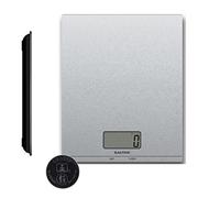Salter 1173SVGLR Báscula electrónica de cocina gris brillante diseño elegante, capacidad máx. de 5 kg, Añadir y pesar, mide líquidos, acero inoxidable pulido, gris brillante