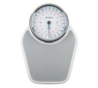 Salter 200 WHGYDR Báscula mecánica de baño, Profesional Academy, estilo de consulta médica, peso máx 150 kg, indicador giratorio de gran tamaño fácil de leer, plataforma grande, sin pilas, blanca/gris