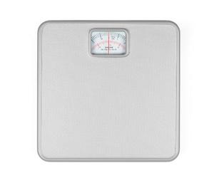 Salter 433 SVDR Báscula mecánica para baño - funda antideslizante, indicador giratorio fácil de leer, plataforma grande con amplio espacio para los pies, máx. 120 kg, sin pilas, plateada