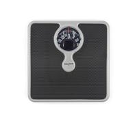Salter 484 SBFEU16 Báscula mecánica de baño con lente de aumento, capacidad máx. de 133 kg, diseño monocromático compacto y elegante, fácil de leer, sin pilas, peso en kg, st y lb, plata/negro