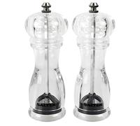 Salter 7606 CLXR Juego de Molinillo de Sal y Pimienta, Molinos contemporáneos cerámica Dura, Amoladora más Afilada, Perfecta para Sal del Himalaya, Ajustable de Finas a Gruesas, Transparente