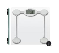 Salter 9018S SV3R Báscula de baño digitales electrónica de vidrio, pantalla LCD fácil de leer, plataforma amplia de vidrio templado, peso máx 180 kg, pilas incluidas, plateada