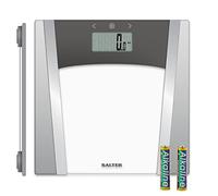 Báscula baño digitales analizadora Salter 9127 SVSV3R de vidrio con pantalla grande, mide peso, grasa, agua corporal, masa muscular, ósea, IMC y TMB, memoriza 10 usuarios, modo atleta,180 kg